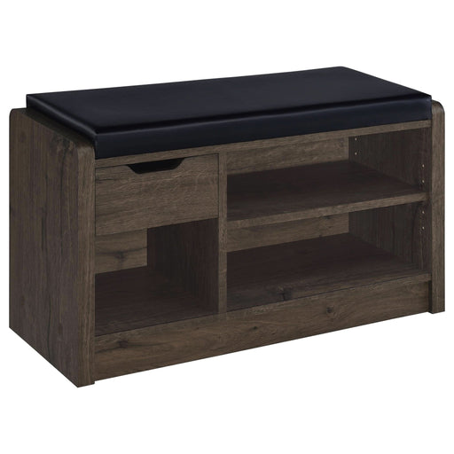 Arrington Storage Bench Smoked Oak - Walo Furniture