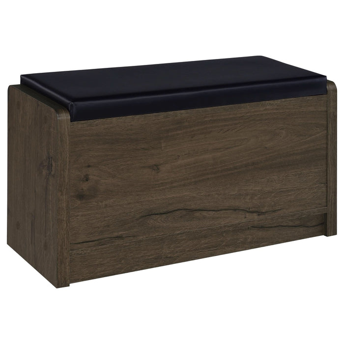 Arrington Storage Bench Smoked Oak - Walo Furniture