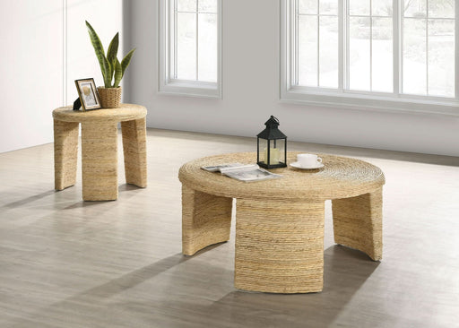 Artina 2 - piece Rattan Coffee and End Table Set Natural - Walo Furniture