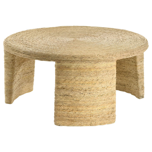 Artina Woven Rattan Round Coffee Table Natural Brown - Walo Furniture