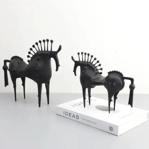 ArtZ® Abstract Horse Metal Sculpture - Walo Furniture