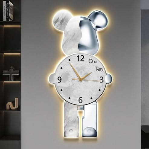 ArtZ® Bear Wall Clock With LED Light - Walo Furniture