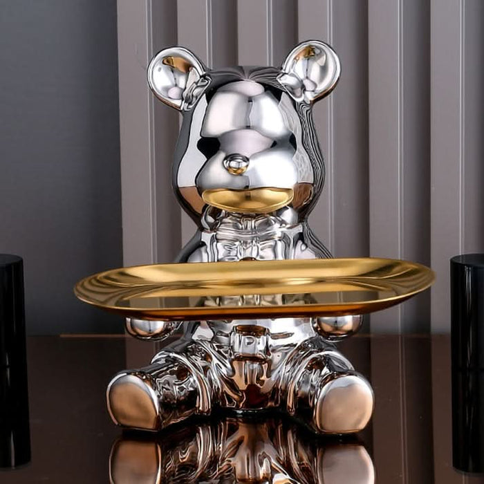 ArtZ® Ceramic Bear Sculpture Tray And Piggy Bank - Walo Furniture