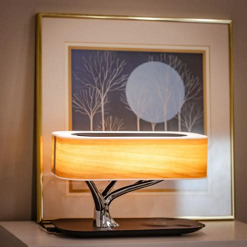 ArtZ® Cherry Wood Zen Table Lamp - Walo Furniture