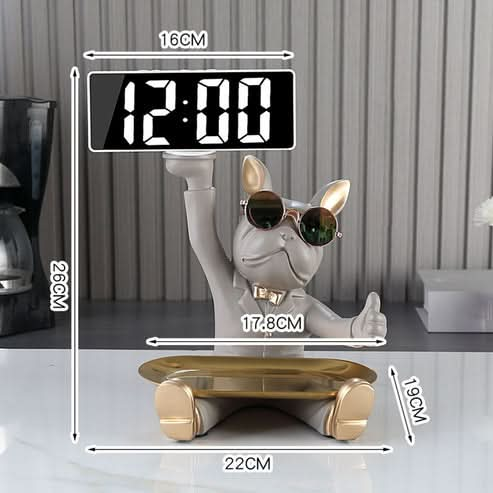 ArtZ® Cool Bulldog Clock And Tray - Walo Furniture