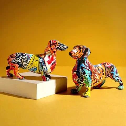 ArtZ® Dachshund Nordic Painted Statue - Walo Furniture