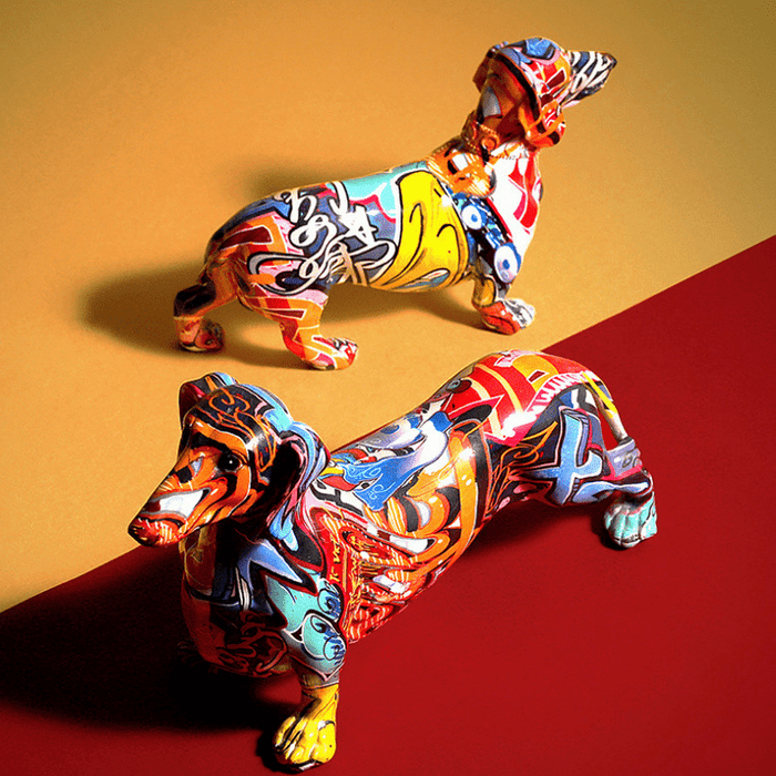 ArtZ® Dachshund Nordic Painted Statue - Walo Furniture