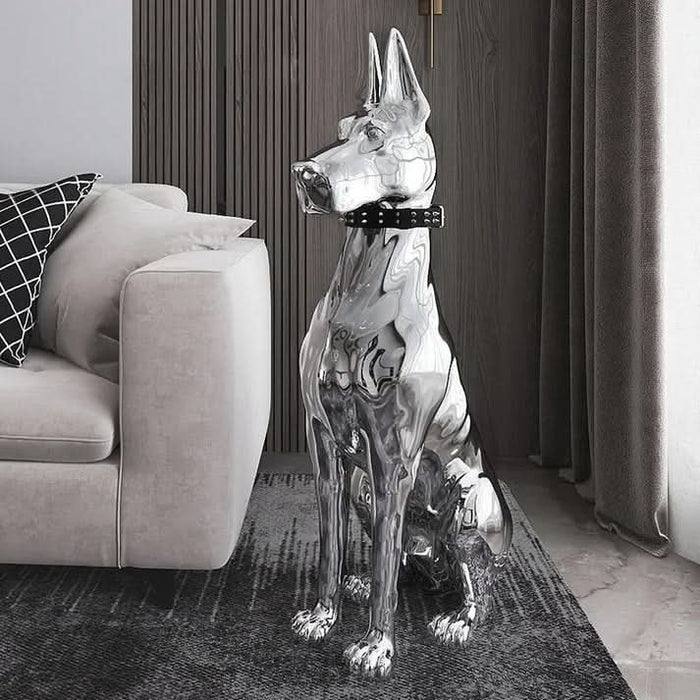 ArtZ® Electroplated Doberman Dog Statue - Walo Furniture