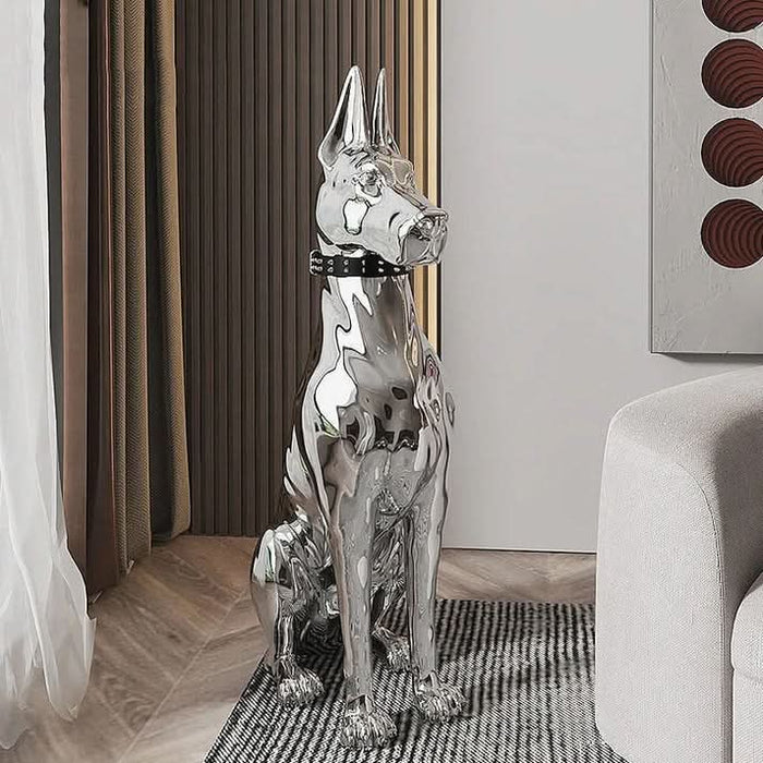 ArtZ® Electroplated Doberman Dog Statue - Walo Furniture