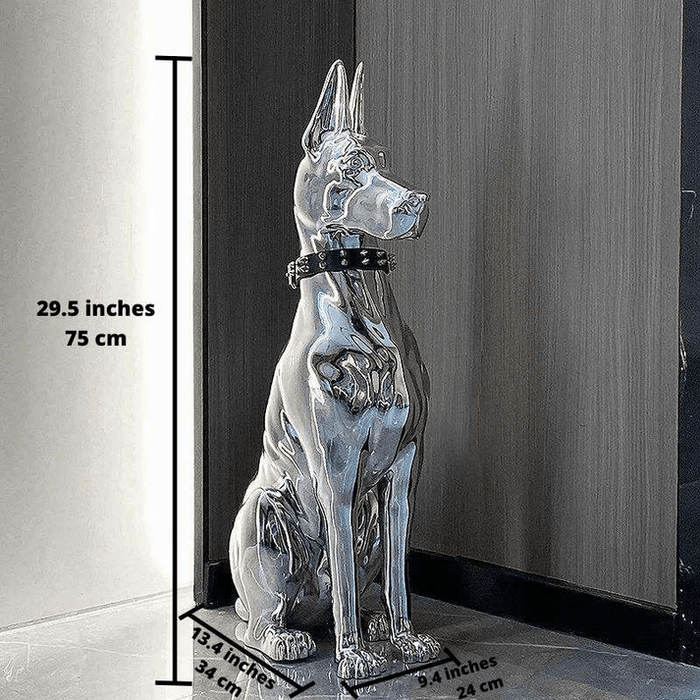 ArtZ® Electroplated Doberman Dog Statue - Walo Furniture