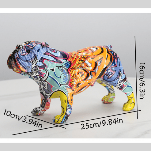 ArtZ® English Bulldog Graffiti Painted Statue - Walo Furniture