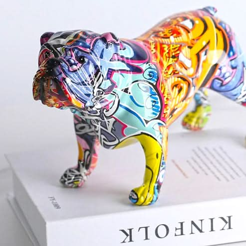 ArtZ® English Bulldog Graffiti Painted Statue - Walo Furniture