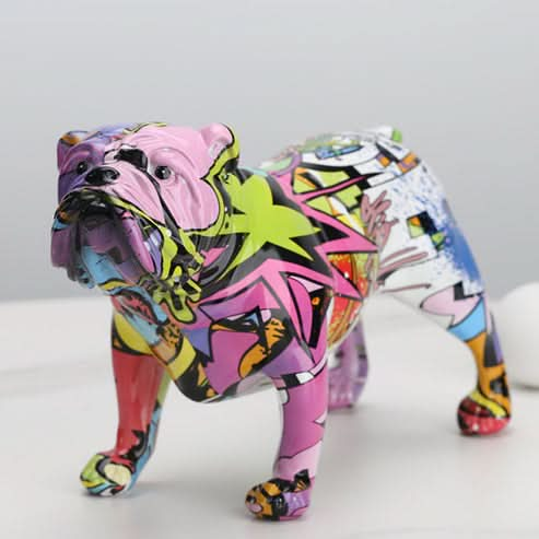 ArtZ® English Bulldog Graffiti Painted Statue - Walo Furniture