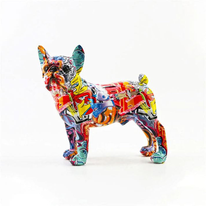 ArtZ® French Bulldog Graffiti Painted Statue - Walo Furniture