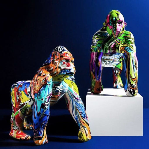 ArtZ® Gorilla Nordic Painted Statue - Walo Furniture