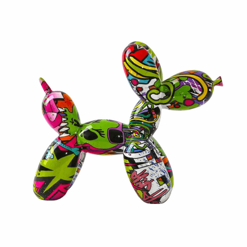 ArtZ® Graffiti Painted Balloon Dog Sculpture - Walo Furniture