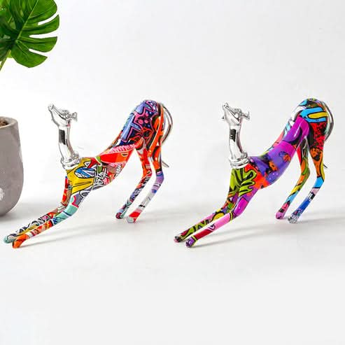 ArtZ® Greyhound Graffiti Painted Statue - Walo Furniture