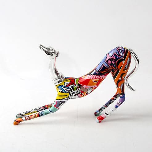 ArtZ® Greyhound Graffiti Painted Statue - Walo Furniture