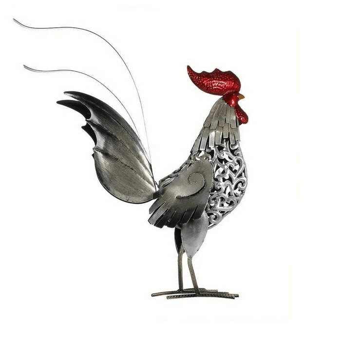 ArtZ® Metal Rooster Sculpture - Walo Furniture