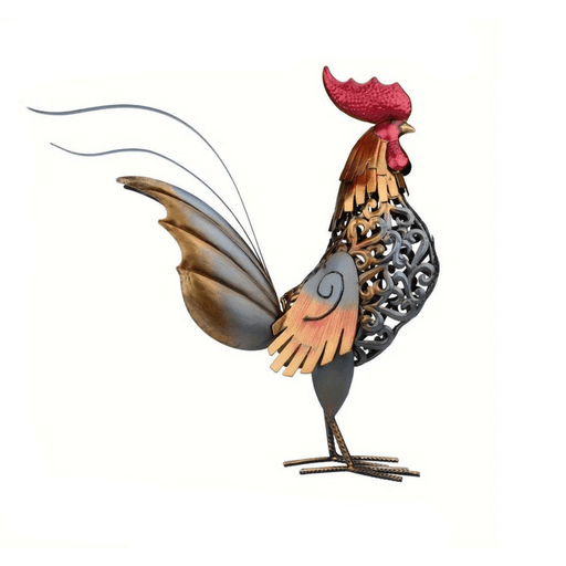 ArtZ® Metal Rooster Sculpture - Walo Furniture