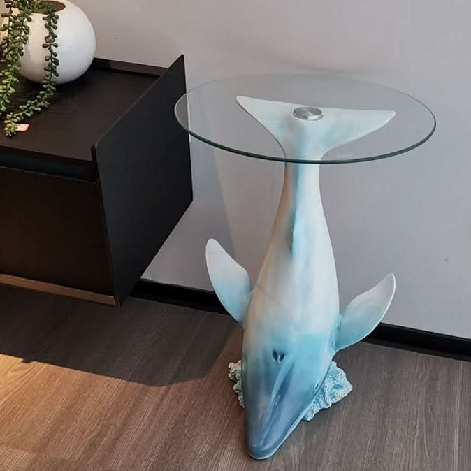 ArtZ® Whale Sculpture Tray Table - Walo Furniture