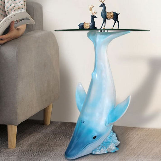 ArtZ® Whale Sculpture Tray Table - Walo Furniture