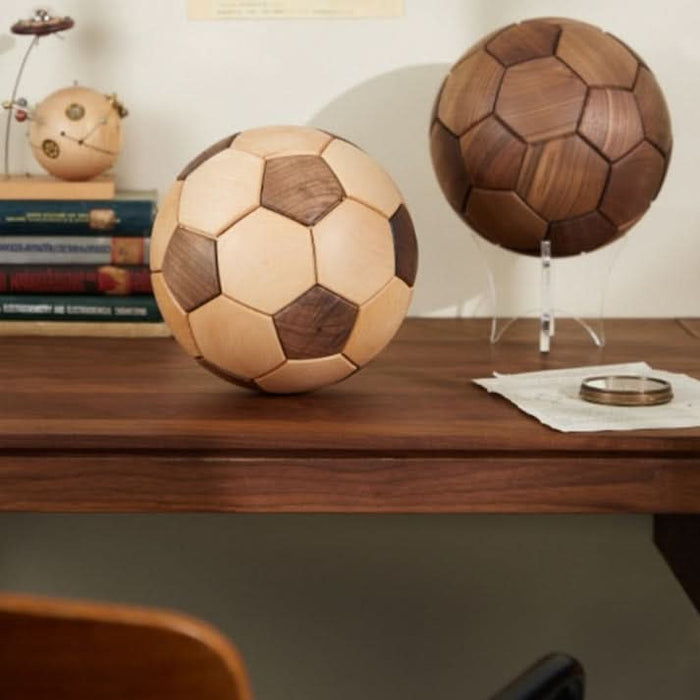 ArtZ® Wood Soccer Ball Sculpture - Walo Furniture