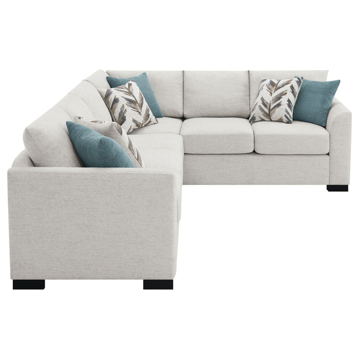 Ashford Chenille Upholstered Sleeper Sectional Sofa Greige - Walo Furniture