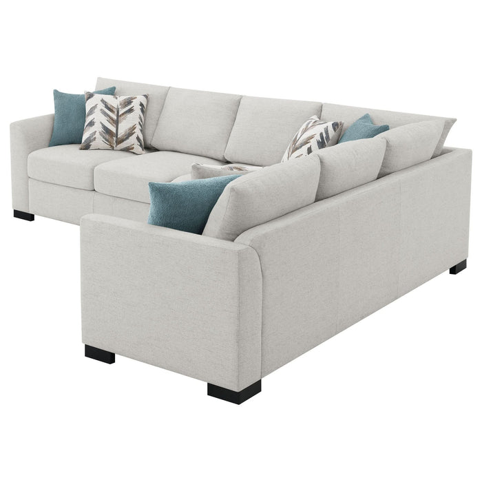 Ashford Chenille Upholstered Sleeper Sectional Sofa Greige - Walo Furniture