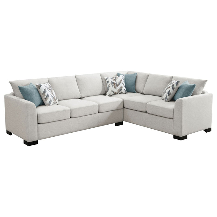 Ashford Chenille Upholstered Sleeper Sectional Sofa Greige - Walo Furniture