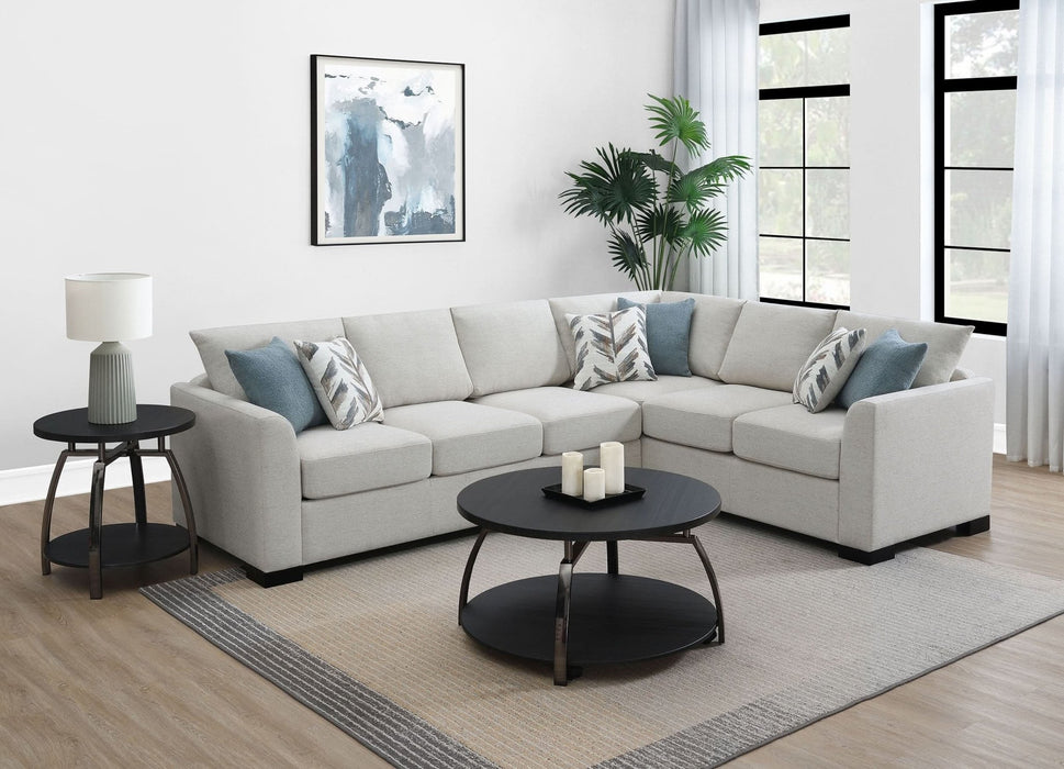 Ashford Chenille Upholstered Sleeper Sectional Sofa Greige - Walo Furniture