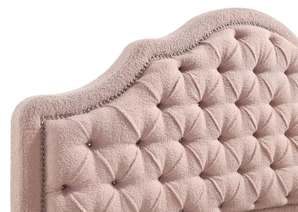 Ashleigh 44 - inch Upholstered Full Storage Platform Bed Pink - Walo Furniture