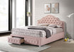 Ashleigh 44 - inch Upholstered Full Storage Platform Bed Pink - Walo Furniture