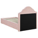 Ashleigh 44 - inch Upholstered Twin Storage Platform Bed Pink - Walo Furniture