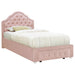 Ashleigh 44 - inch Upholstered Twin Storage Platform Bed Pink - Walo Furniture