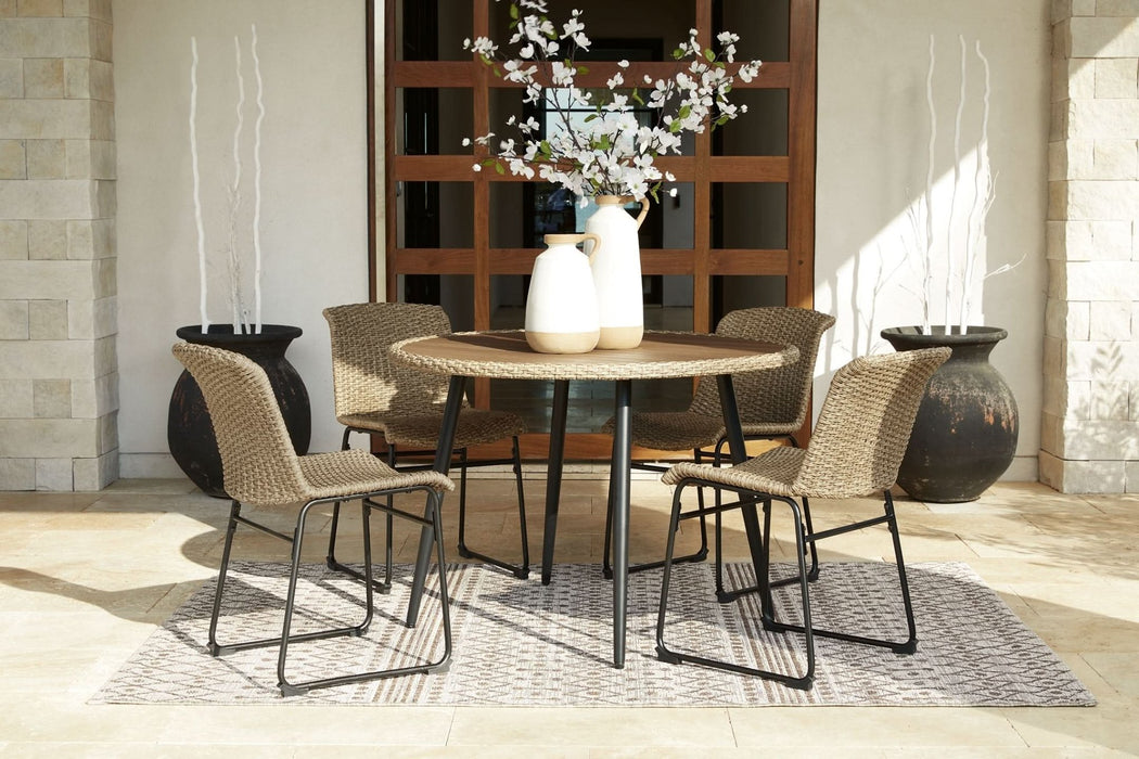 Ashley Express - Amaris Outdoor Dining Table and 4 Chairs - Walo Furniture