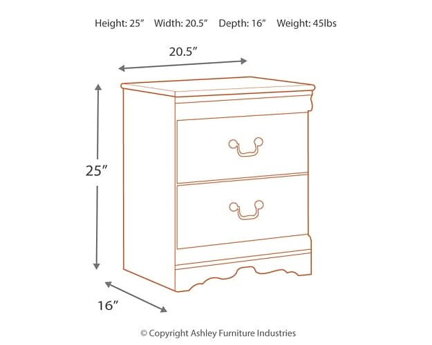 Ashley Express - Anarasia Two Drawer Night Stand - Walo Furniture