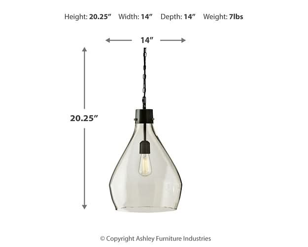 Ashley Express - Avalbane Glass Pendant Light (1/CN) - Walo Furniture