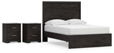 Ashley Express - Belachime Full Panel Bed with 2 Nightstands - Walo Furniture