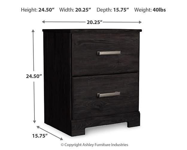 Ashley Express - Belachime Two Drawer Night Stand - Walo Furniture