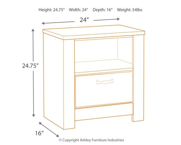 Ashley Express - Bellaby One Drawer Night Stand - Walo Furniture