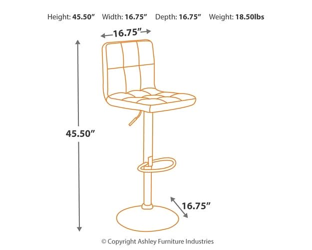 Ashley Express - Bellatier Tall UPH Swivel Barstool(2/CN) - Walo Furniture