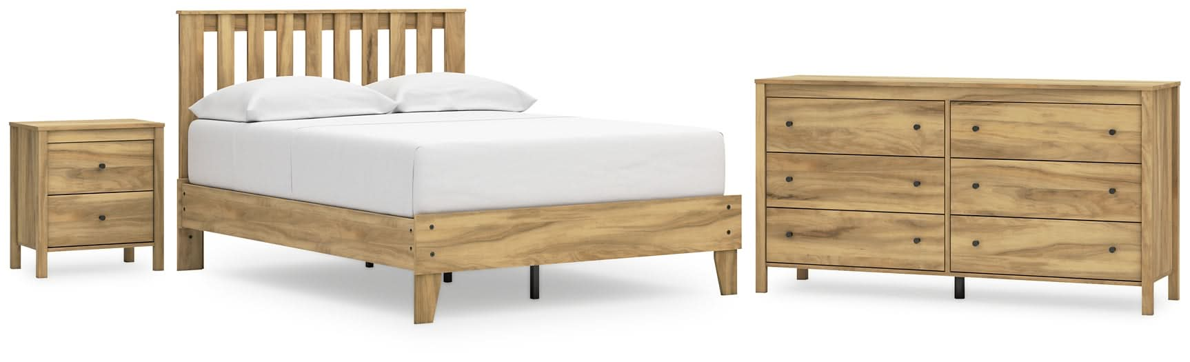 Ashley Express - Bermacy Full Platform Panel Bed with Dresser and Nightstand - Walo Furniture