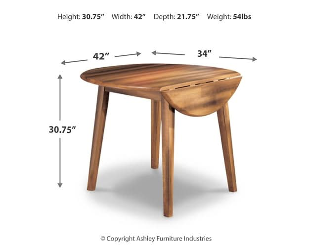 Ashley Express - Berringer Round DRM Drop Leaf Table - Walo Furniture