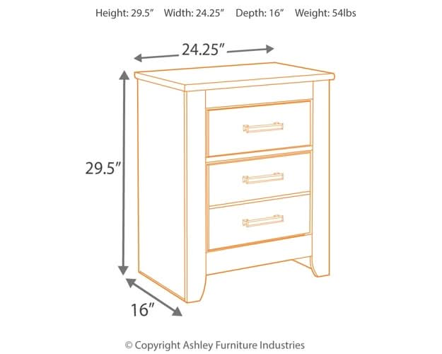 Ashley Express - Brinxton Two Drawer Night Stand - Walo Furniture