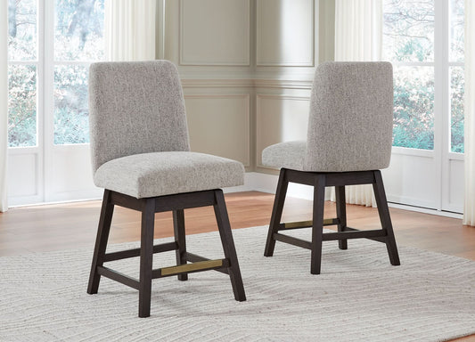 Ashley Express - Burkhaus UPH Swivel Barstool (2/CN) - Walo Furniture