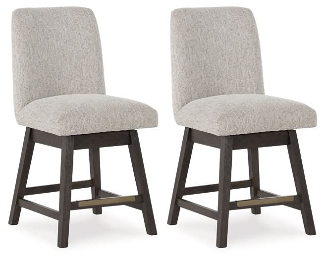 Ashley Express - Burkhaus UPH Swivel Barstool (2/CN) - Walo Furniture