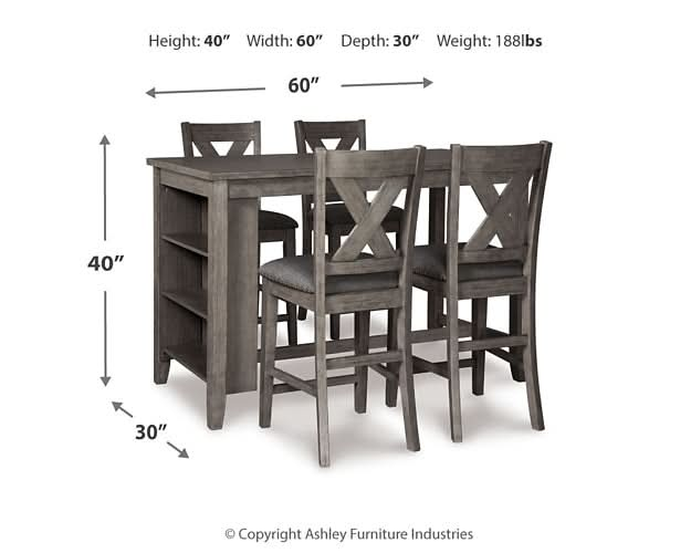 Ashley Express - Caitbrook Counter Height Dining Table and 4 Barstools - Walo Furniture