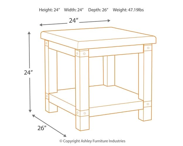 Ashley Express - Carynhurst Rectangular End Table - Walo Furniture