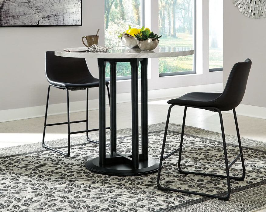 Ashley Express - Centiar Counter Height Dining Table and 2 Barstools - Walo Furniture